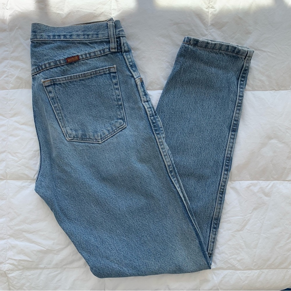 Jeans denim vintage light blue brand Rustler